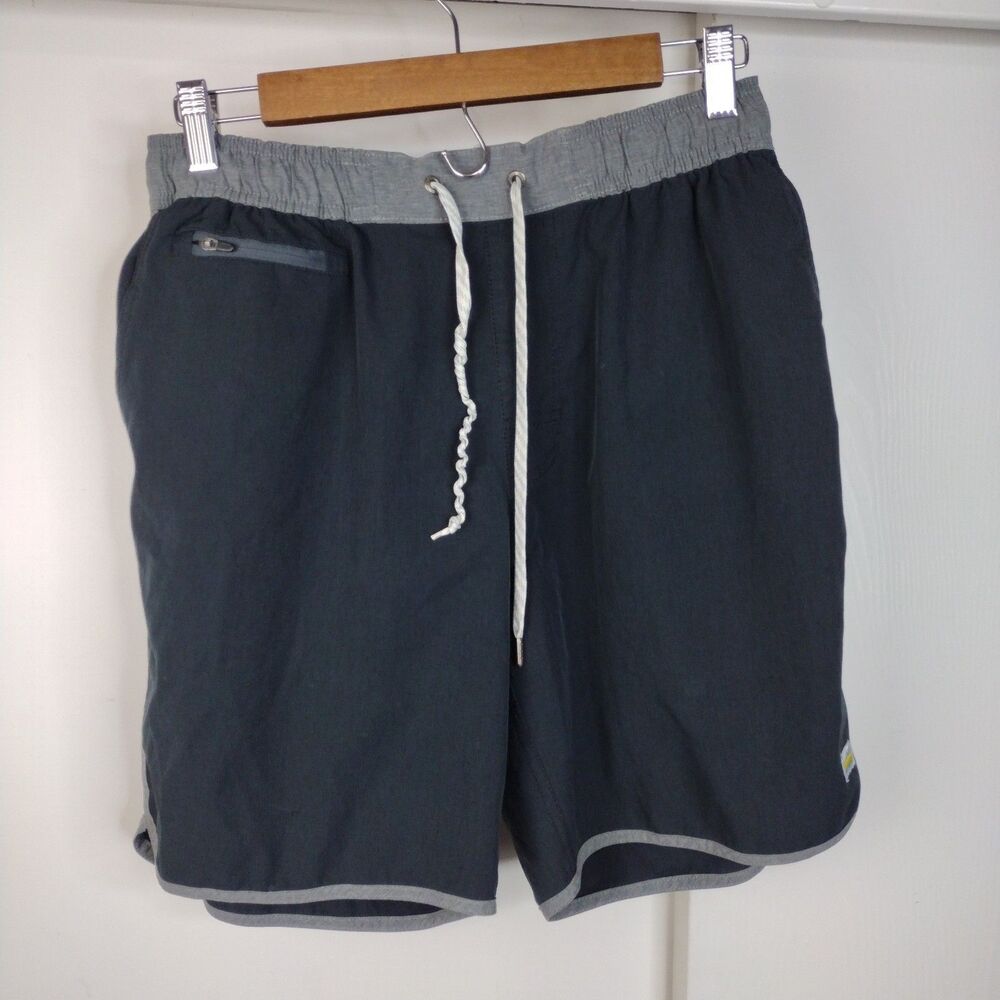 Vuori Men's M Black Banks Running Unlined Surf Swim Shorts V330